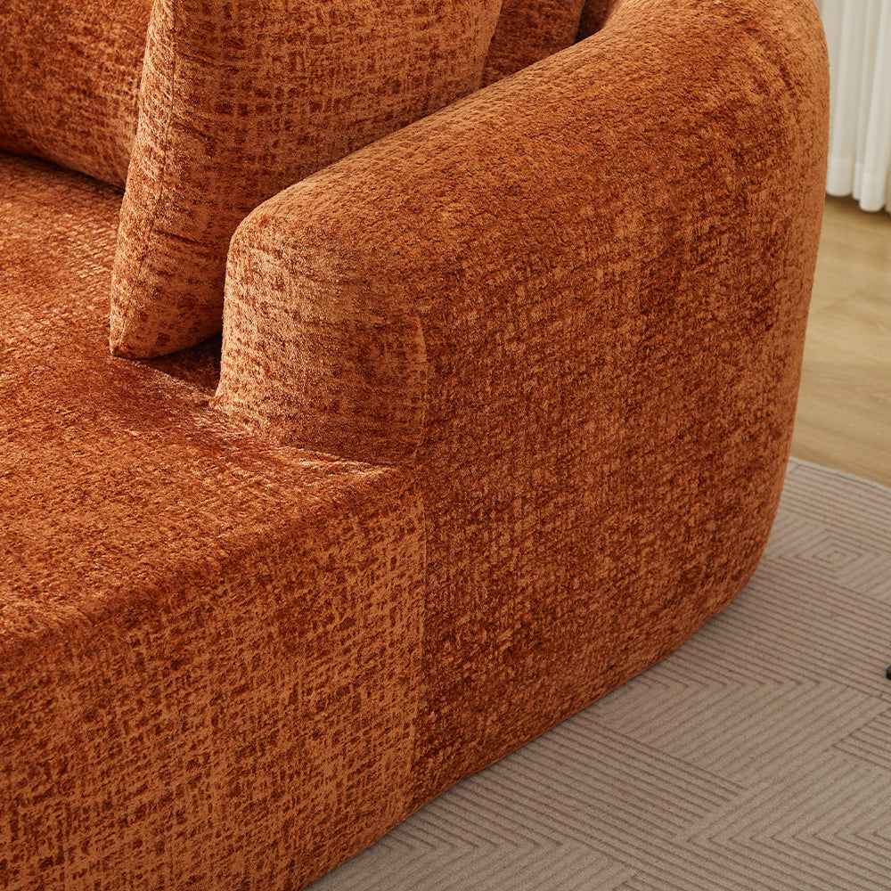 Oversized Corduroy Chaise Lounge with Throw Pillows — [variant:W5031P391329] Orange image 8