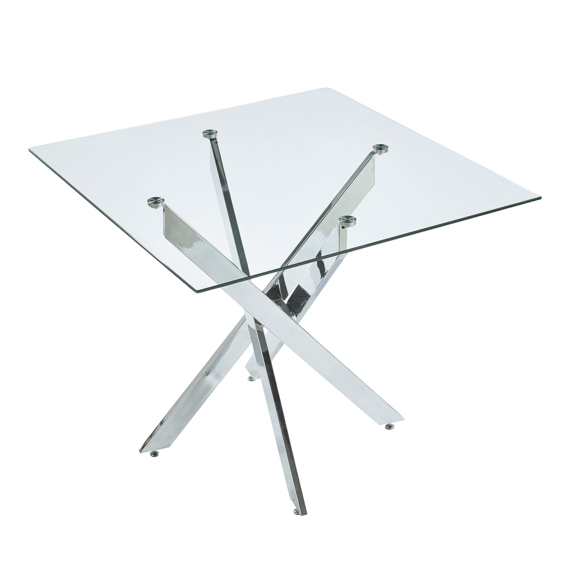 Glass Dining Table – Square or Round — [variant:W3808P395781] Chrome image 7