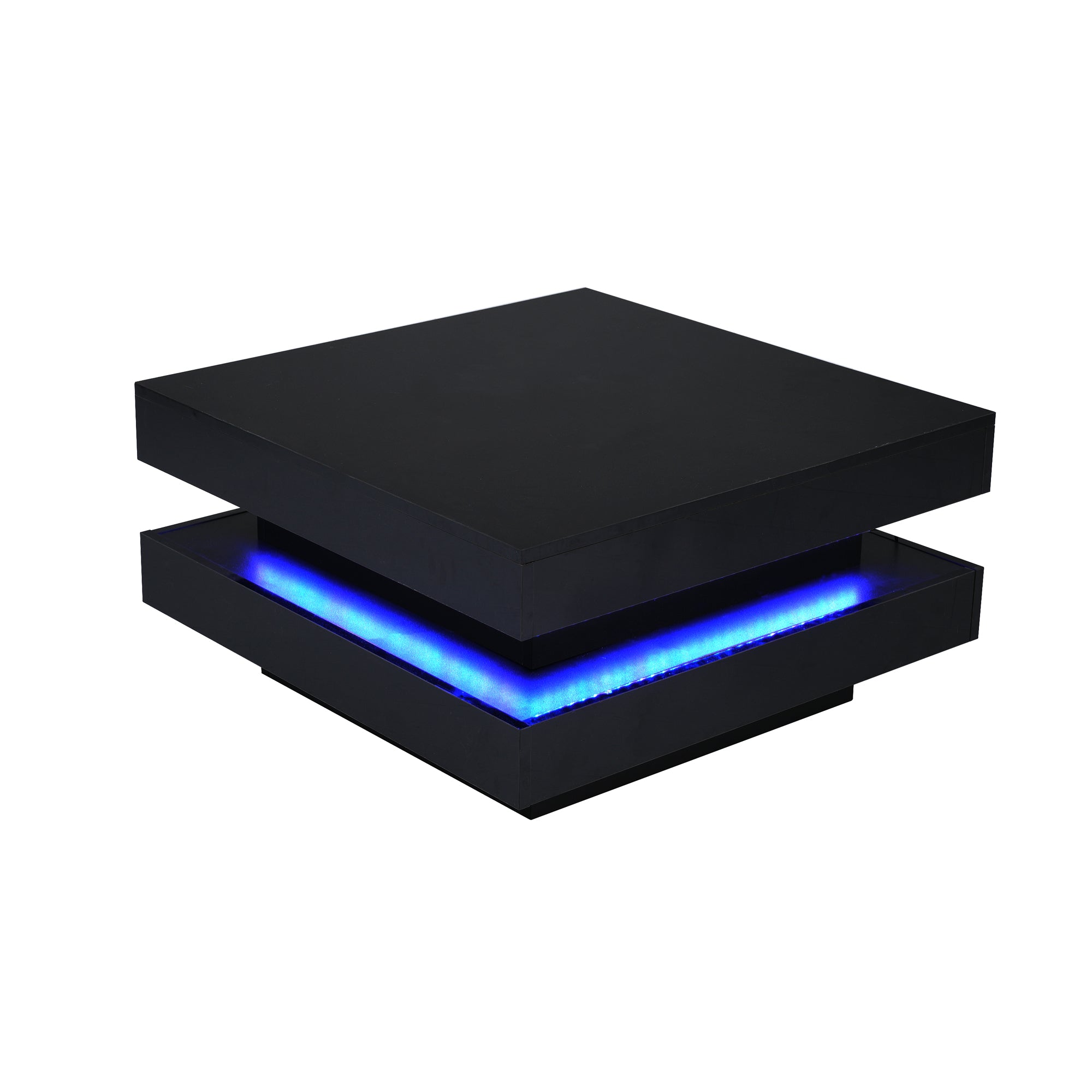 [variant:N892P423297B] Square High-Gloss LED Coffee Table with Rotating Top image 6