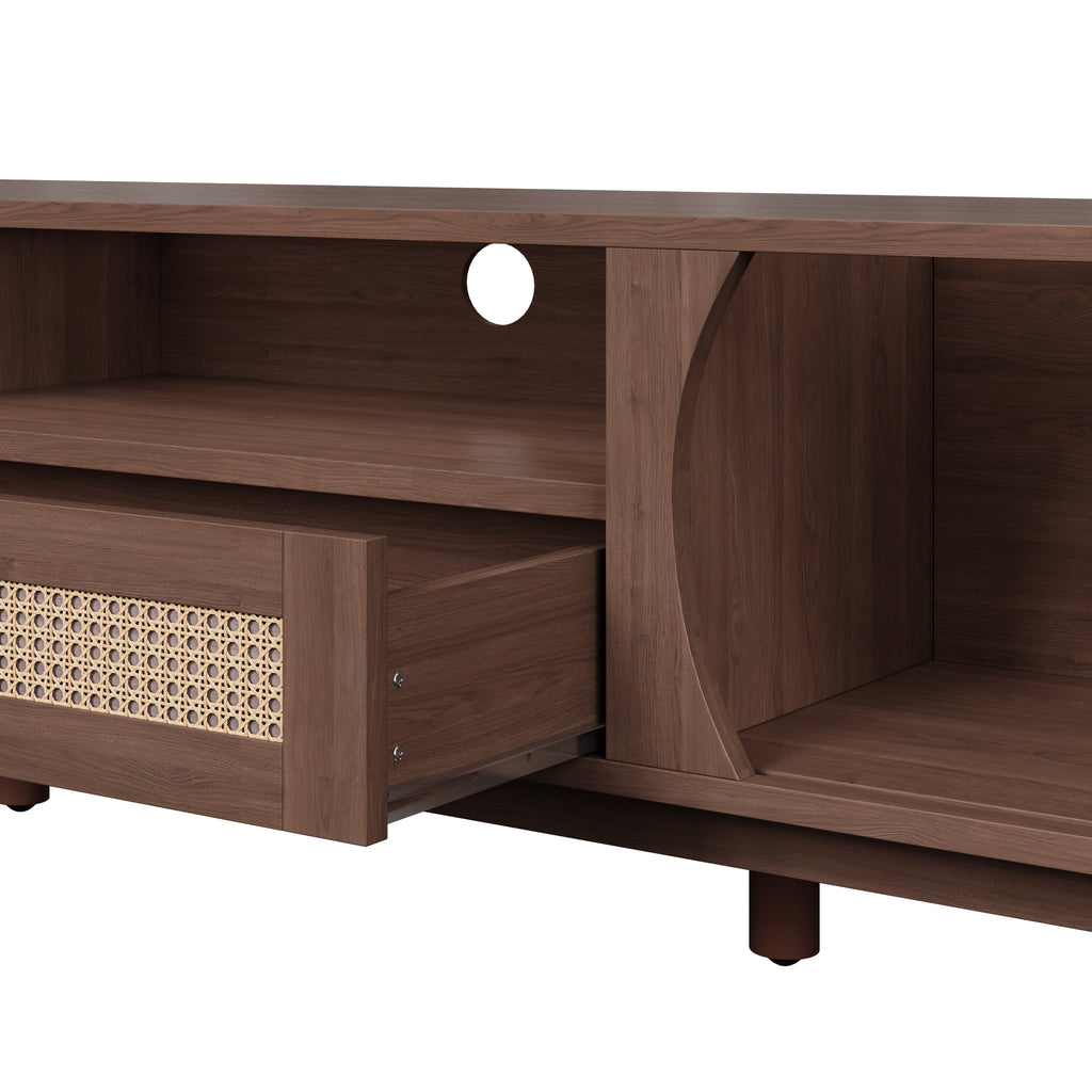 [variant:N875P278398N] Rattan TV Stand with Sliding Door – 65-Inch image 14