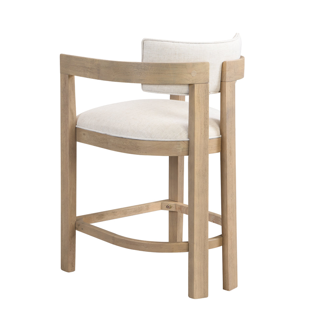 Set of 2 Upholstered Counter Stools — [variant:N872P375625A] Beige,Natural Ash image 3