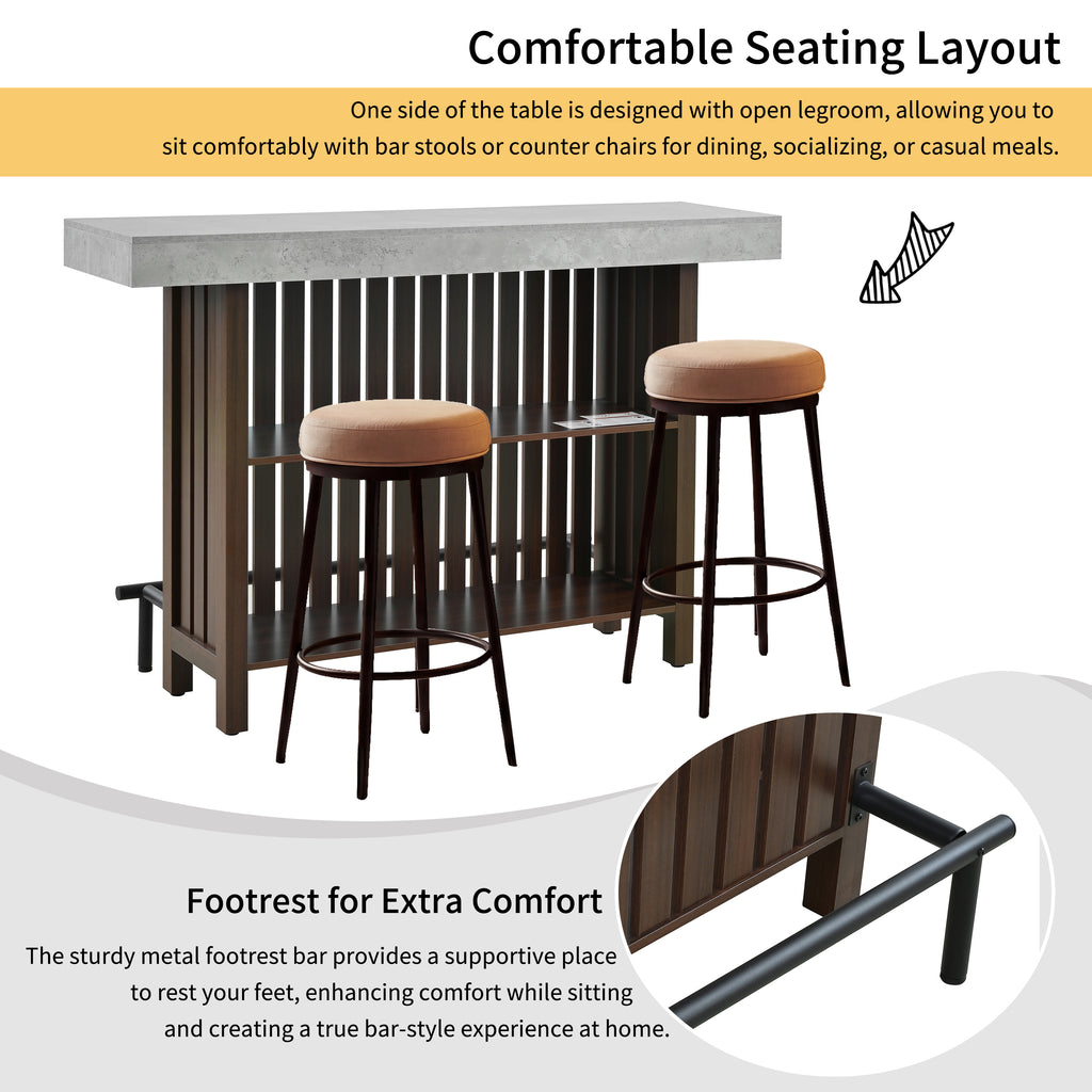 [variant:N889P427904R] 3-in-1 Dining and Bar Table with Wine Storage image 5
