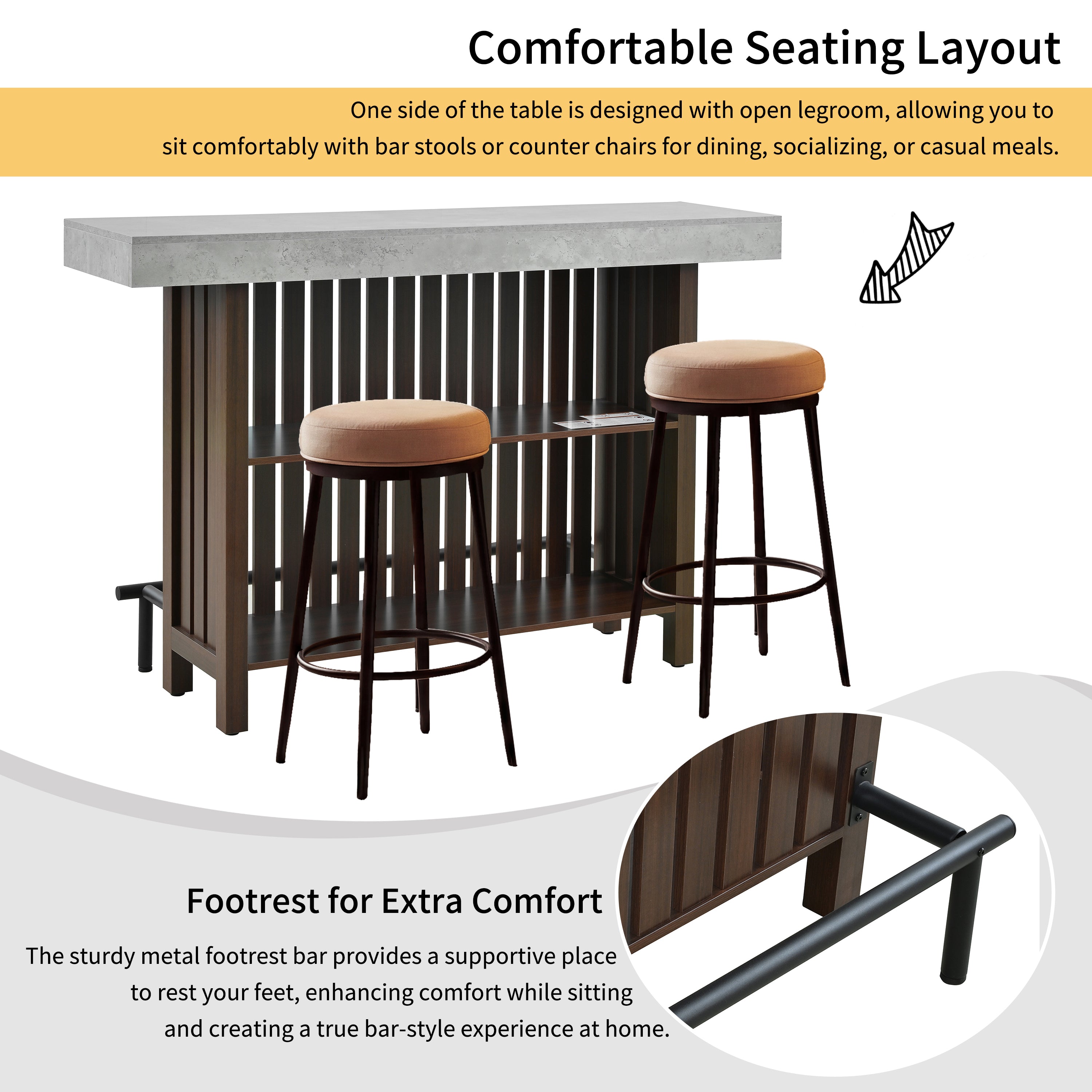 [variant:N889P427904R] 3-in-1 Dining and Bar Table with Wine Storage image 5