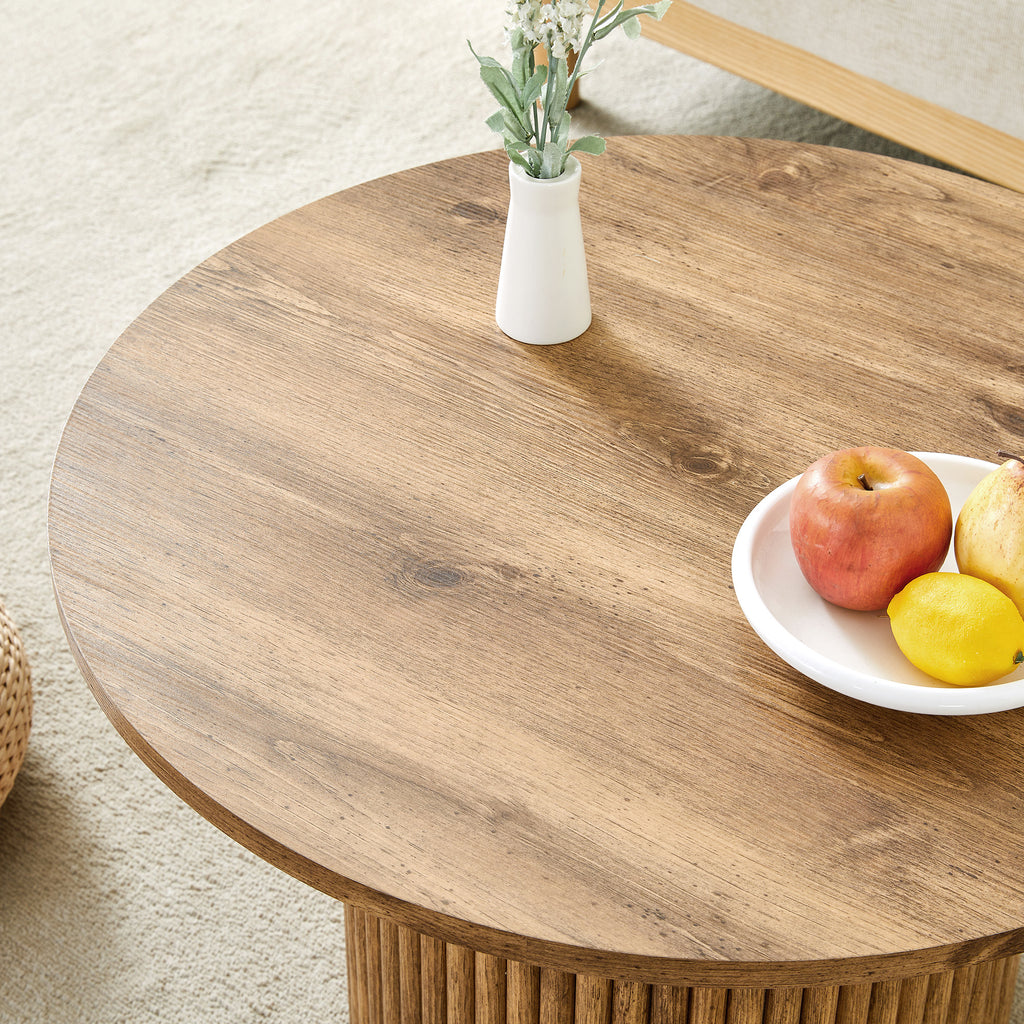 [variant:W3806P404738] Round Fluted Coffee Table with Metal Frame – 27.5-Inch image 23