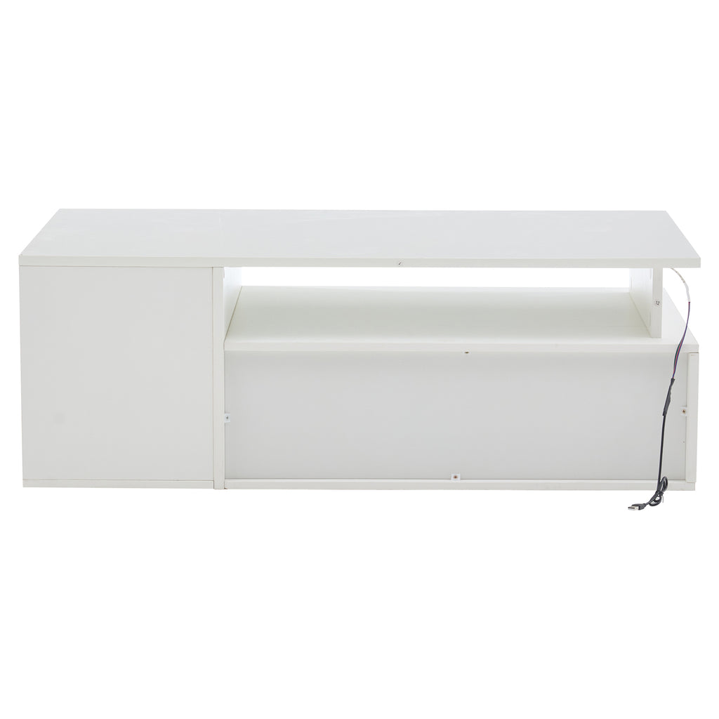[variant:N892P428788W] High-Gloss LED Coffee Table with Open Storage image 28