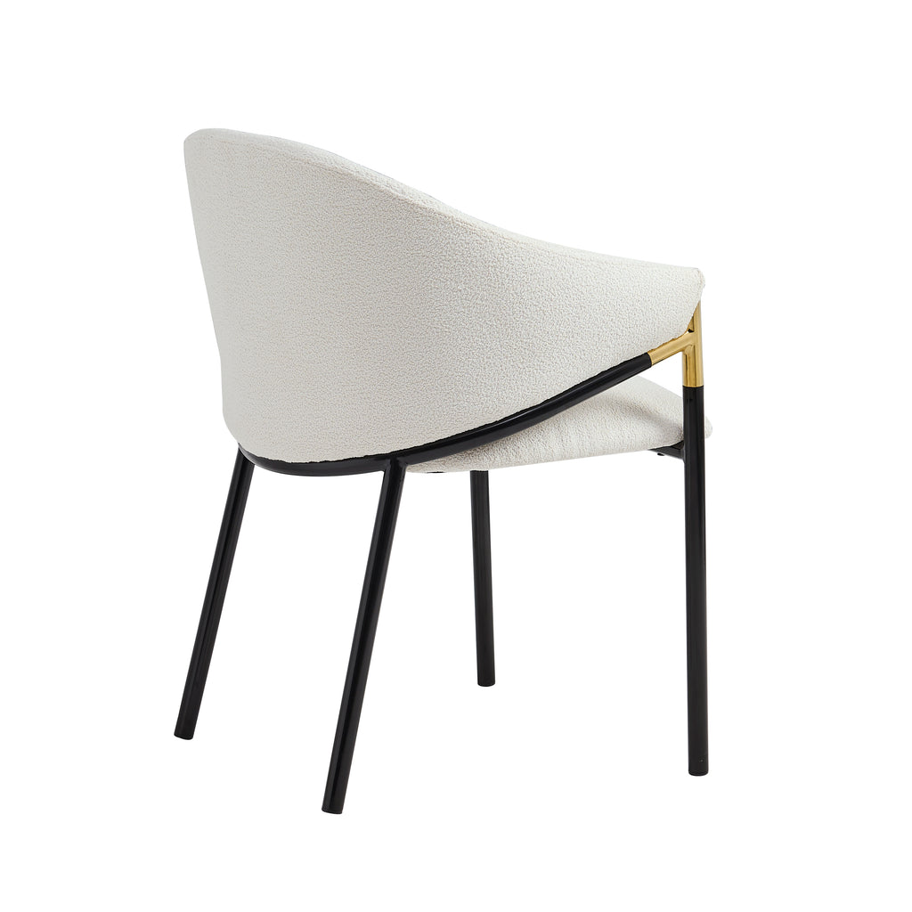 [variant:N876P313041A-2] Set of 4 Mid-Century Upholstered Dining Chairs – White image 5