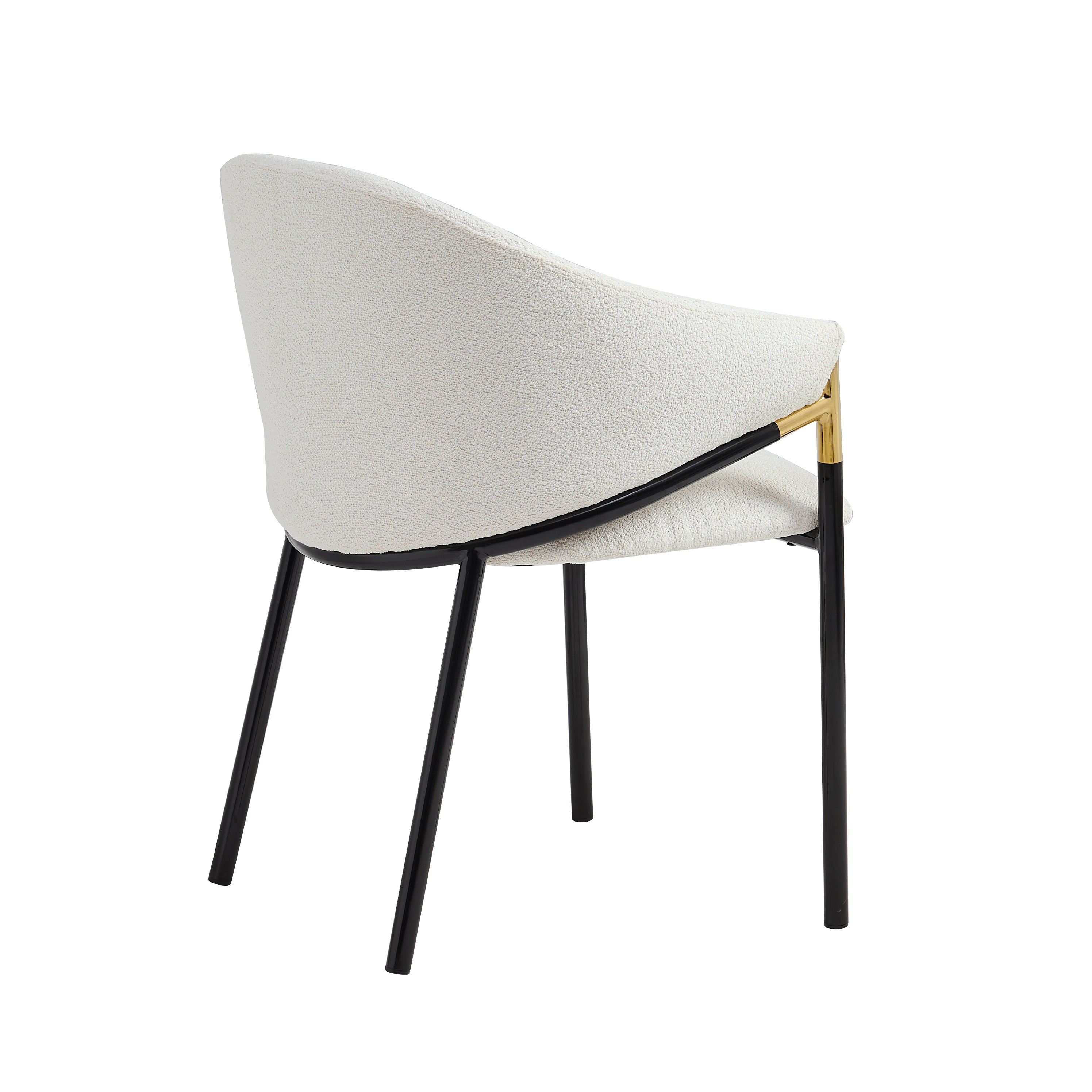 [variant:N876P313041A-2] Set of 4 Mid-Century Upholstered Dining Chairs – White image 5