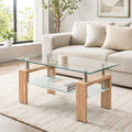 [variant:W3738P364267] Modern Tempered Glass Coffee Table – Natural or Black image 1
