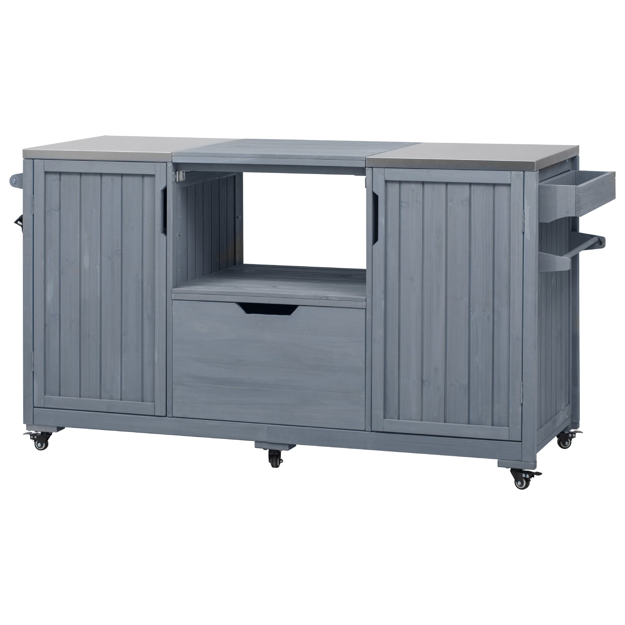 [variant:N853P386132G] Outdoor Grill Cart for 21–22-Inch Kamado Grills – Gray and Blue, 66.5-Inch image 39