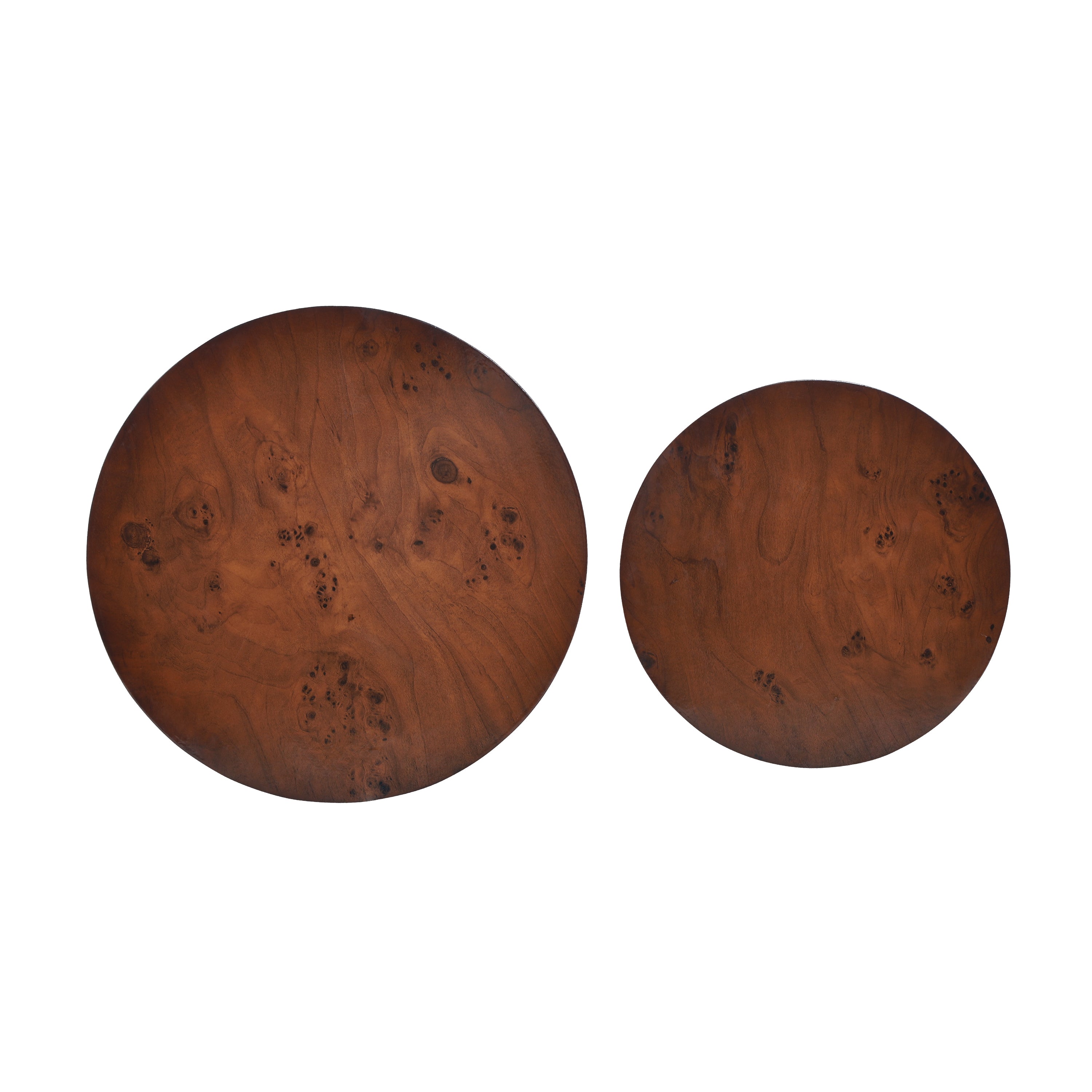 [variant:N872P426800T] Set of 2 Round Burl Veneer Nesting Tables image 8