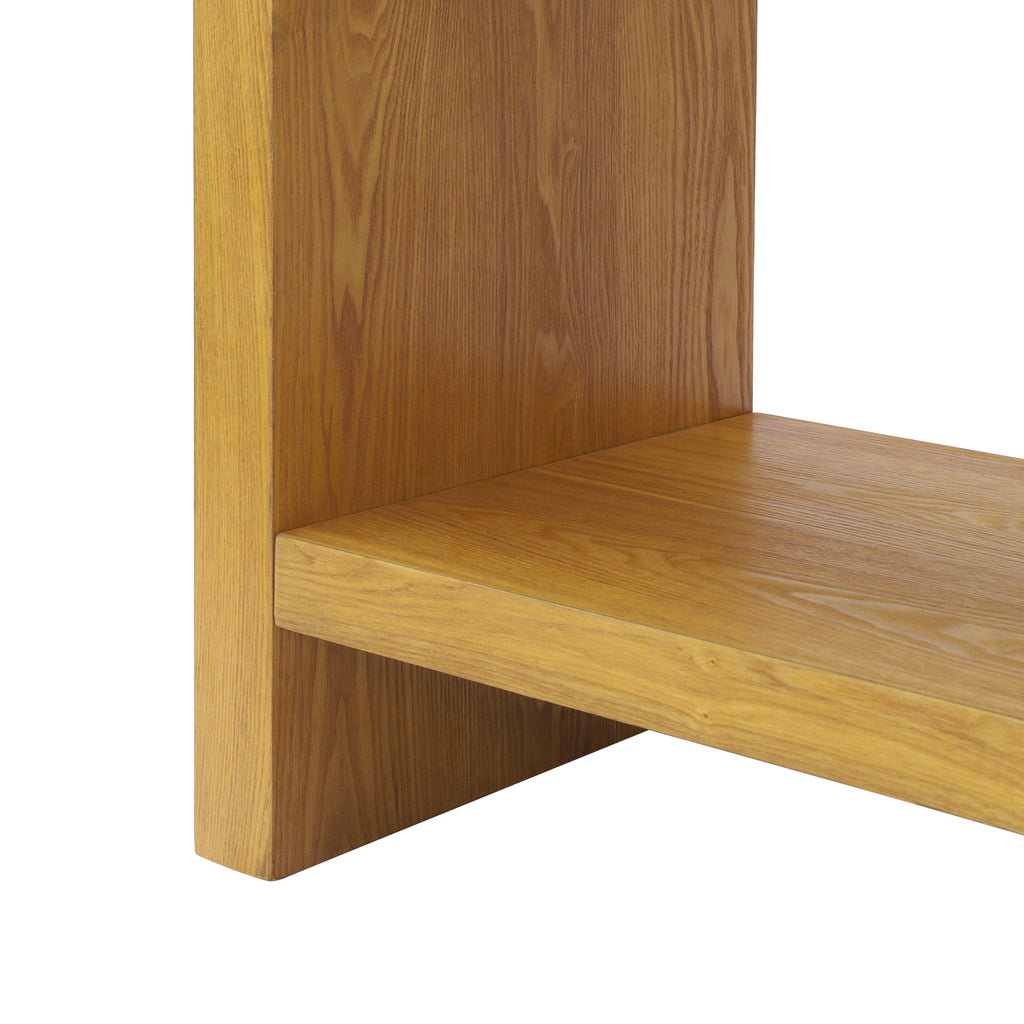 Farmhouse Console Table with Drawers & Storage Shelf — [variant:N876P351923D] Natural image 6