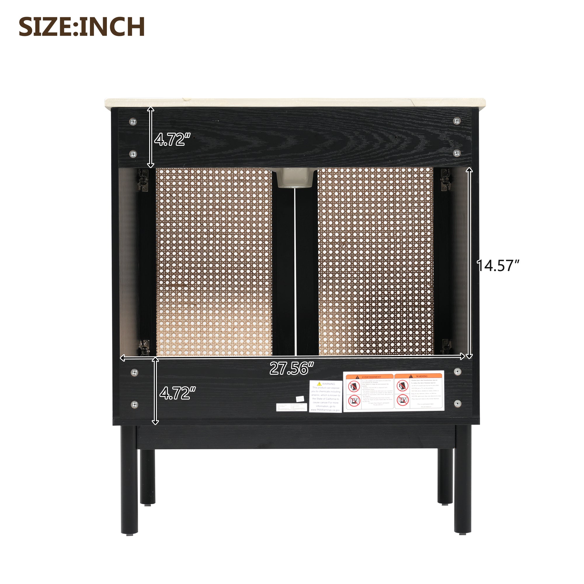 [variant:N729P285517B] Rattan-Door Bathroom Vanity with Sink – 30-Inch image 10