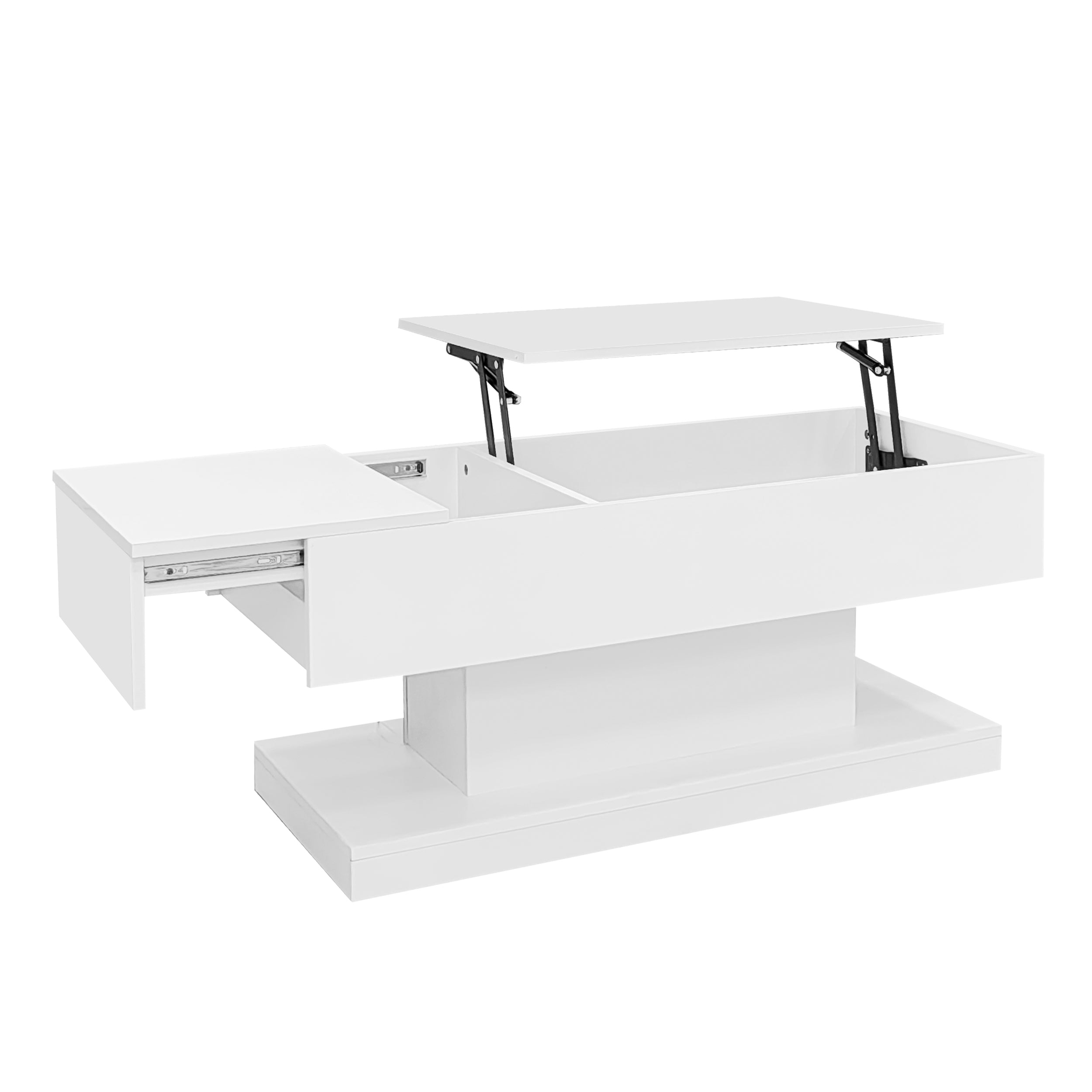 [variant:N892P407974W] High-Gloss Lift-Top Coffee Table with LED Lights image 46