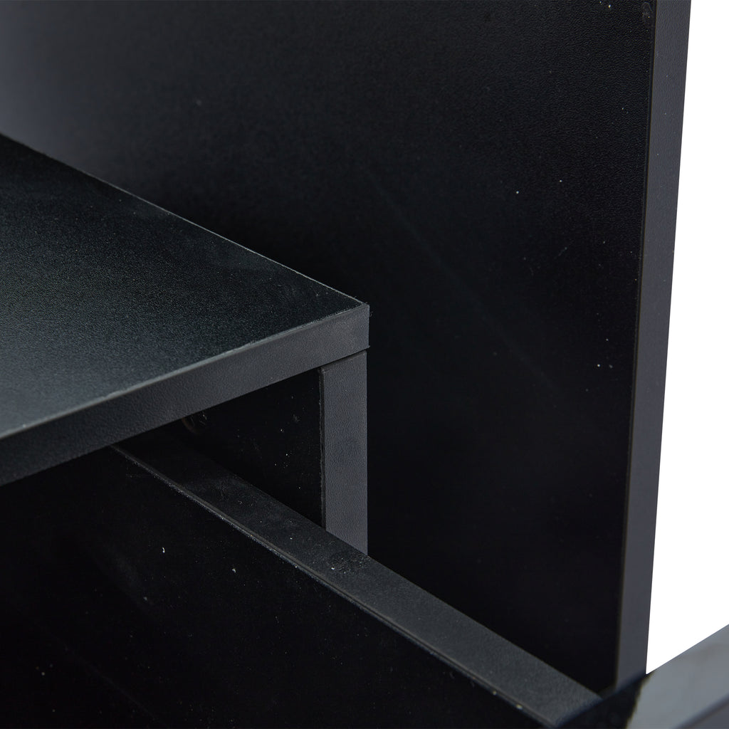 [variant:N892P428787B] High-Gloss LED Coffee Table with Glass Top and Drawers image 15