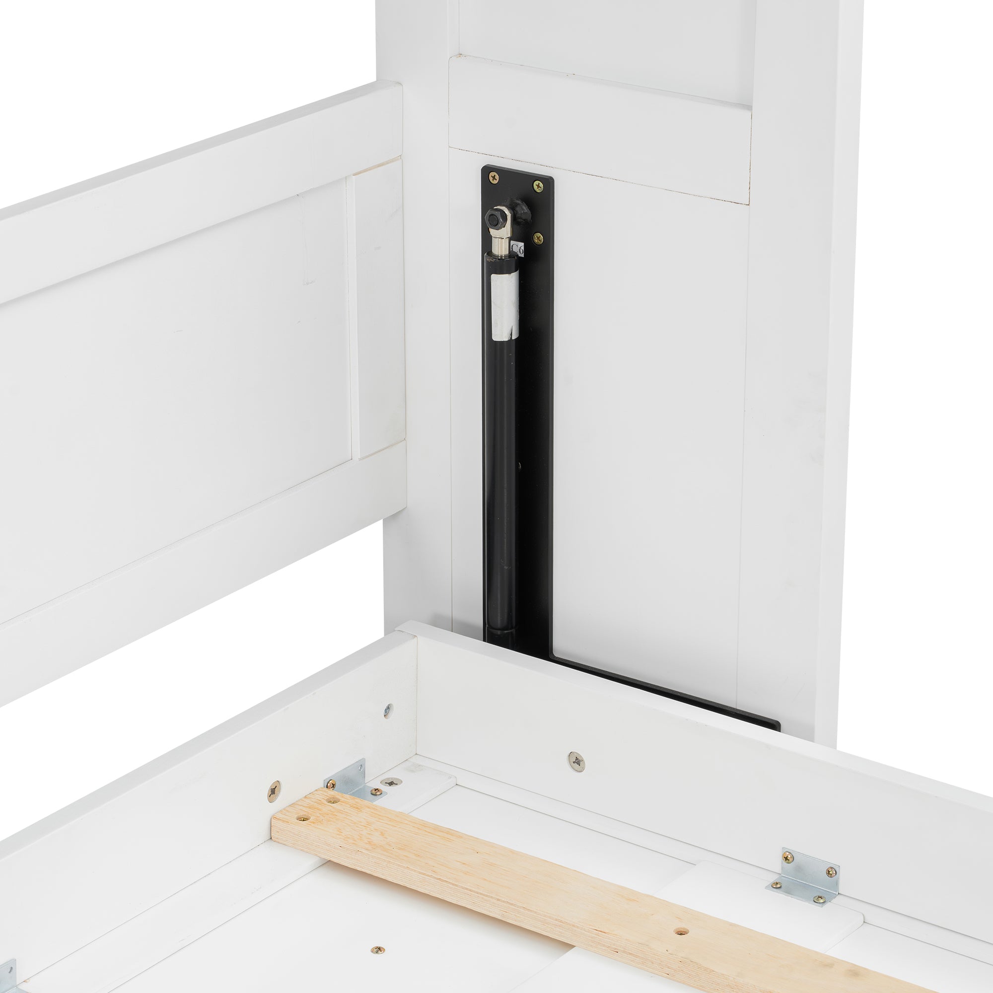 [variant:N8470004035K-1] Queen LED Murphy Bed Cabinet – White and Brown image 19