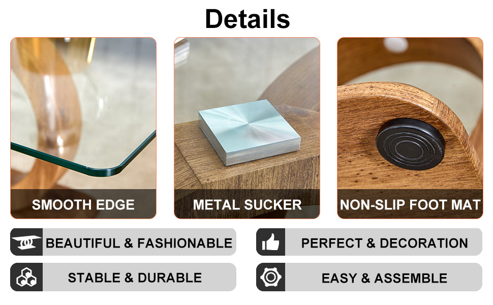 [variant:W3806P439658] Double-Ring Glass Coffee Table image 11