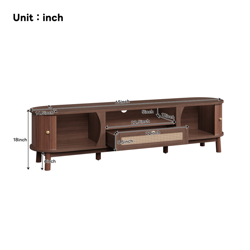 [variant:GA725398N] Walnut TV Stand and Coffee Table Set image 7