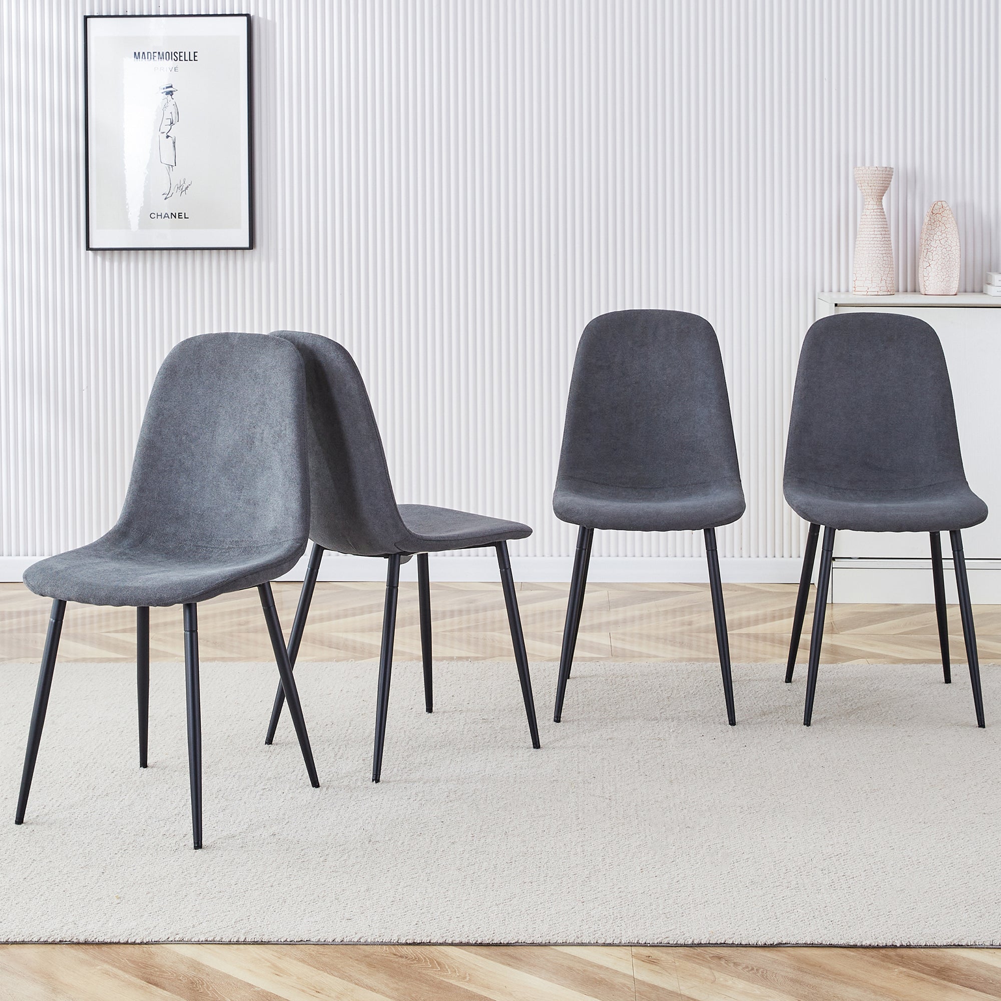 [variant:W3806P409446] Modern Dining Chairs – Set of 4 or 6 – Dark Gray image 1
