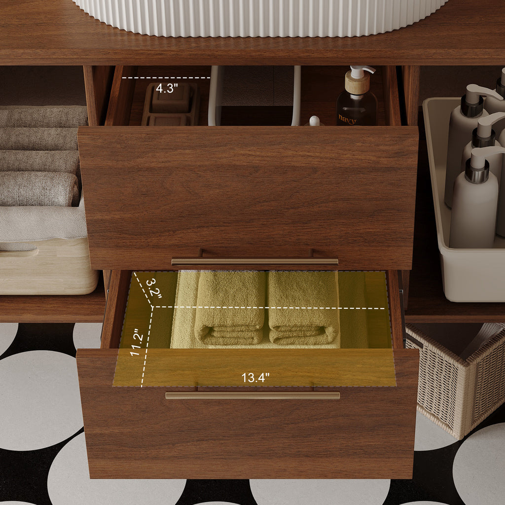 [variant:W5307S00007] Wall-Mounted Bathroom Vanity with Oval Ceramic Sink – 39.4-Inch image 12