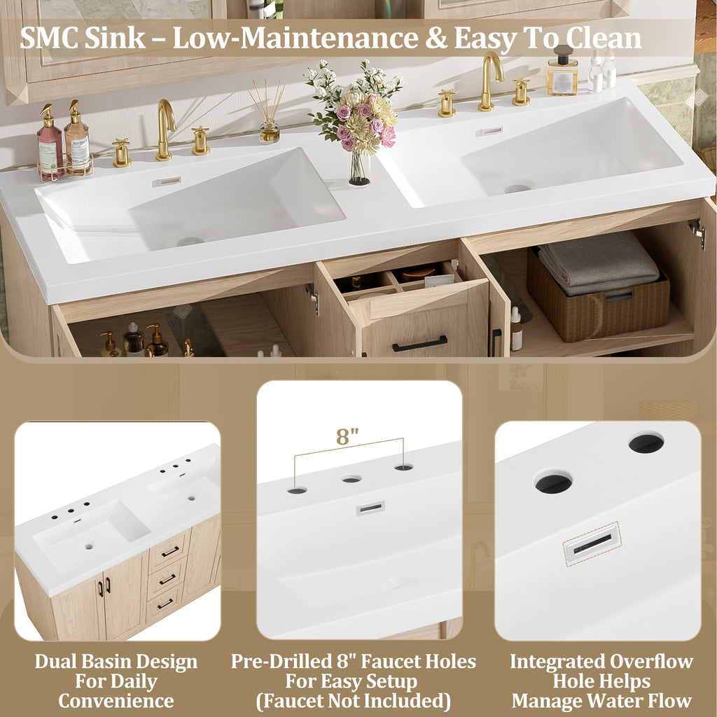 [variant:N848P000035N] Double-Sink Bathroom Vanity with Storage – 59-Inch image 14