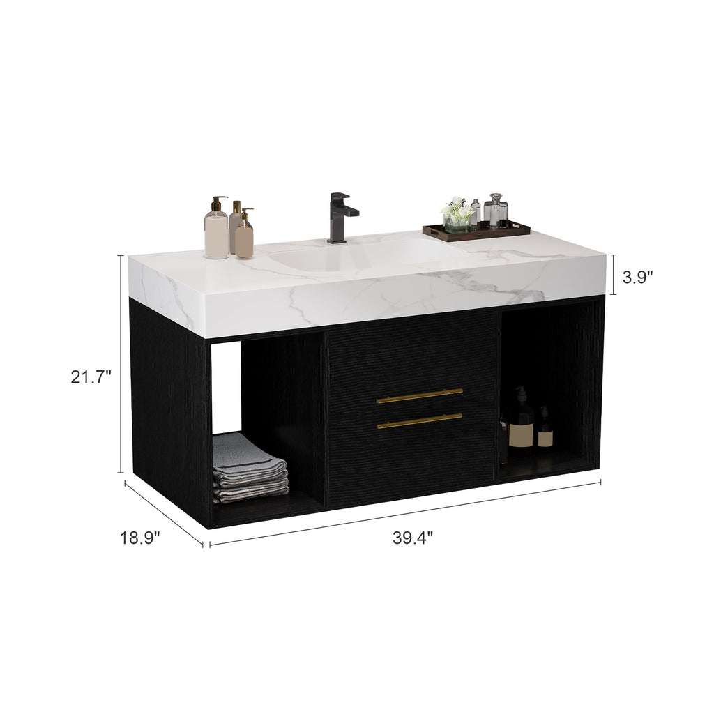 [variant:W5307S00005] Floating Bathroom Vanity with Ceramic Sink – 39.4-Inch image 12