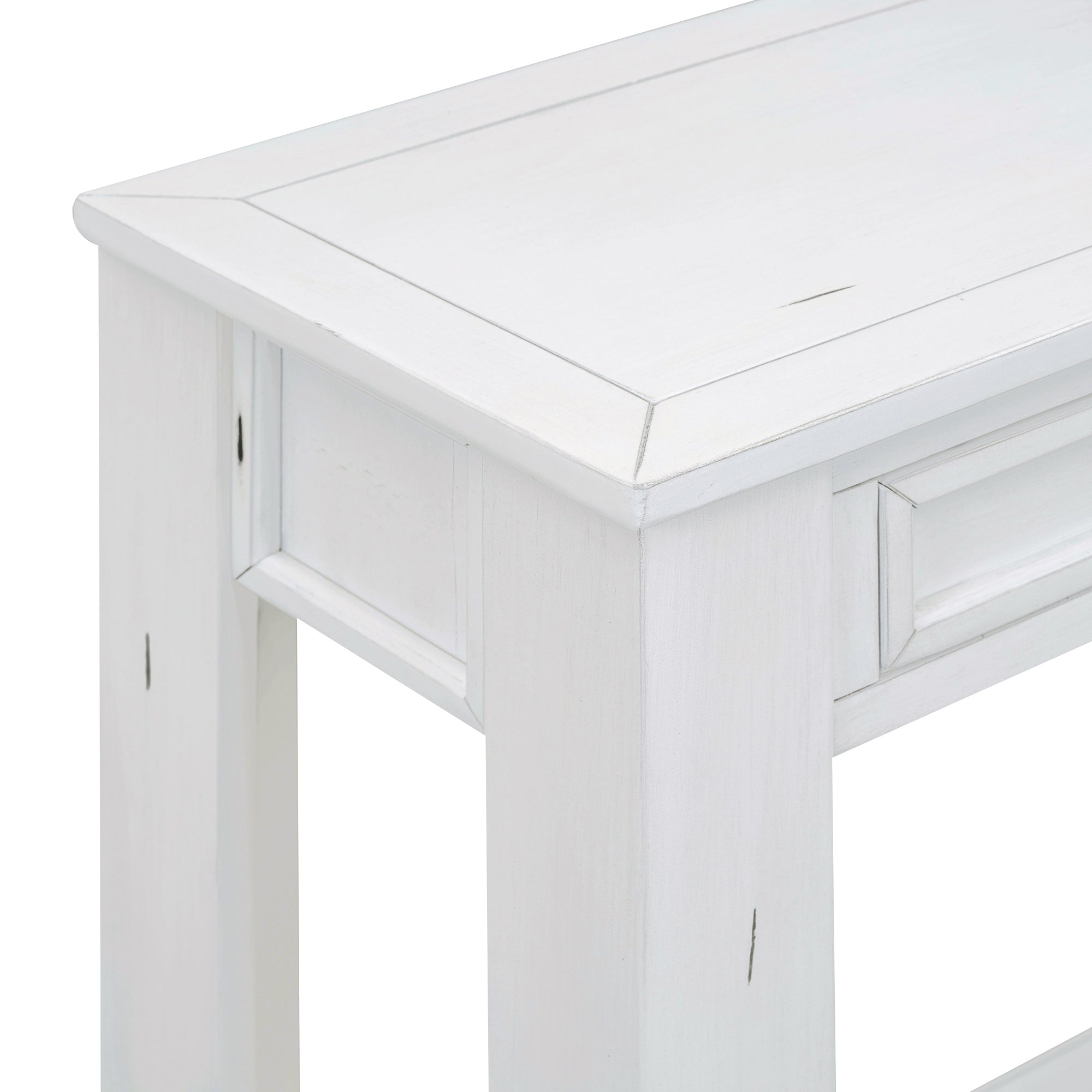 [variant:N852P245606K] Console Table with Drawers & Bottom Shelf – Antique White image 15
