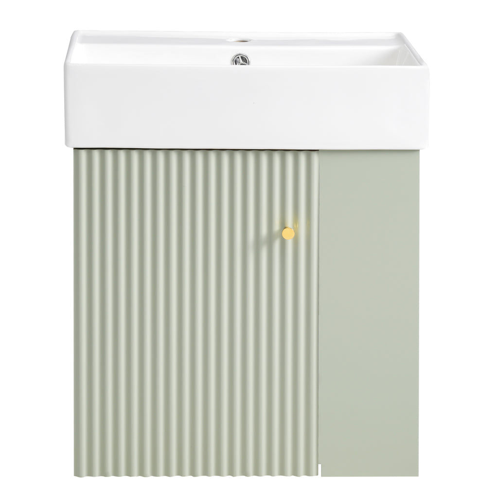 [variant:N729P170388F] Floating Bathroom Vanity with Ceramic Basin – 21.6-Inch, Green image 10