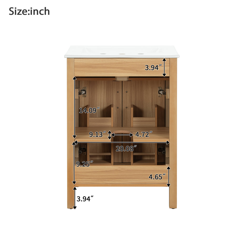 [variant:N848P469792N] Solid Wood Bathroom Vanity with Ceramic Sink – 24-Inch image 11