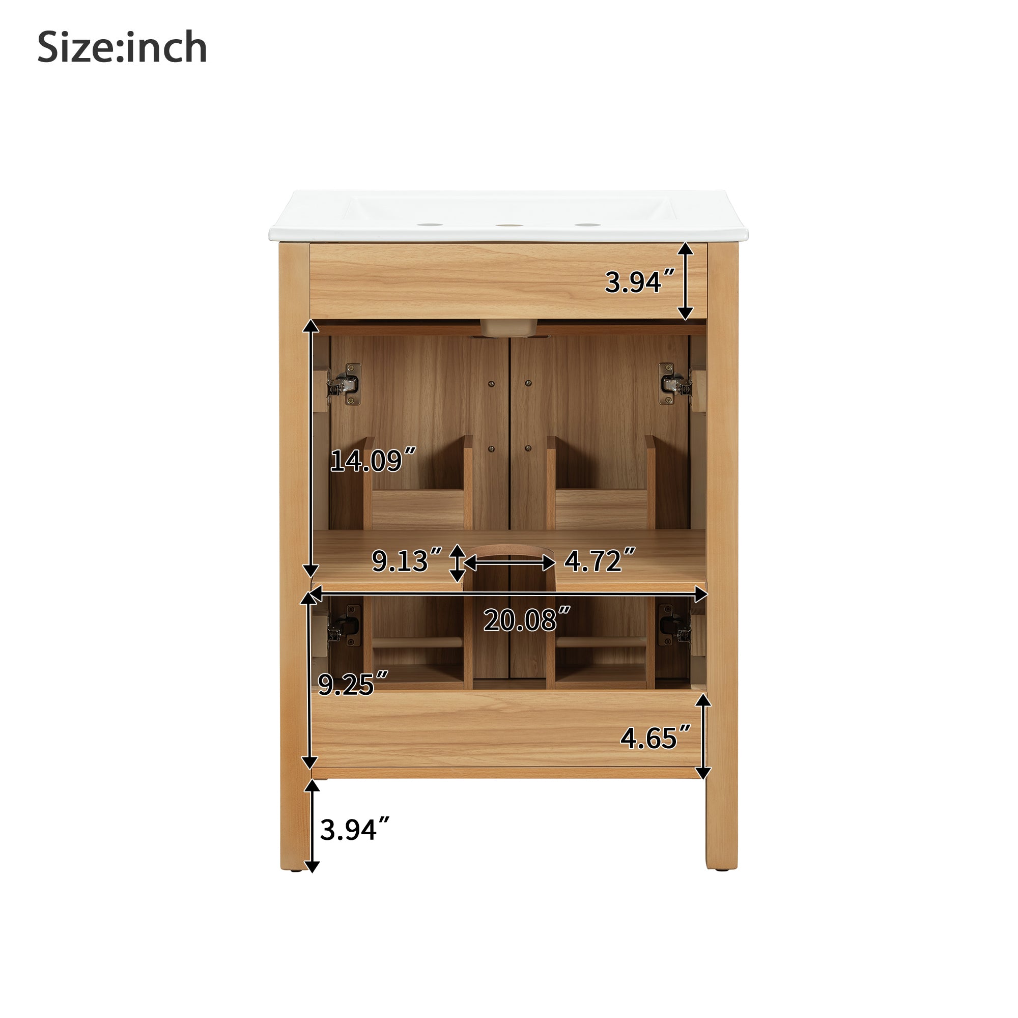 [variant:N848P469792N] Solid Wood Bathroom Vanity with Ceramic Sink – 24-Inch image 11