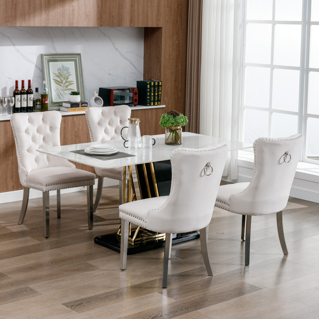 [variant:W5755P474574] Tufted Velvet Dining Chairs – Set of 2 image 17