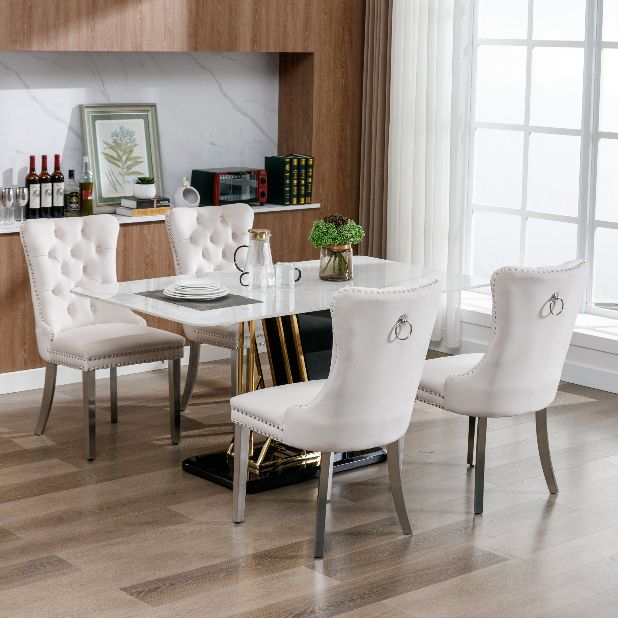 [variant:W5755P474574] Tufted Velvet Dining Chairs – Set of 2 image 17