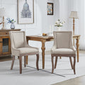 [variant:W5755P474587] Farmhouse Upholstered Dining Chairs – Set of 2 – Beige image 1
