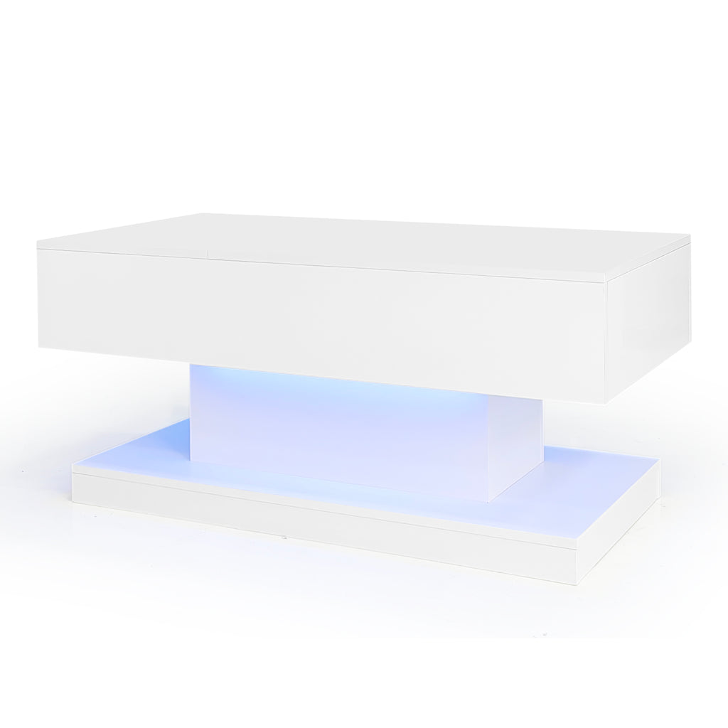 [variant:N892P407974W] High-Gloss Lift-Top Coffee Table with LED Lights image 39