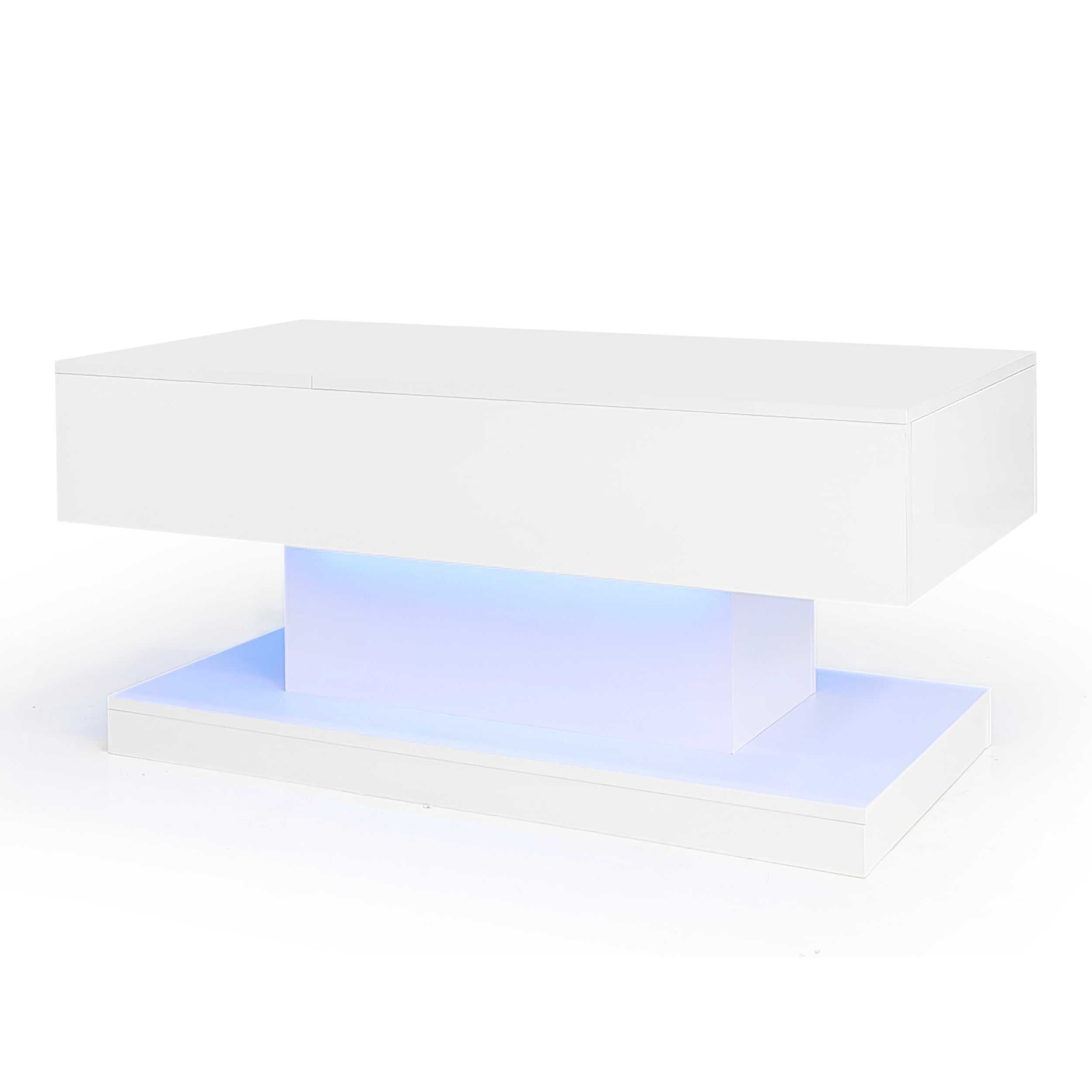 [variant:N892P407974W] High-Gloss Lift-Top Coffee Table with LED Lights image 39