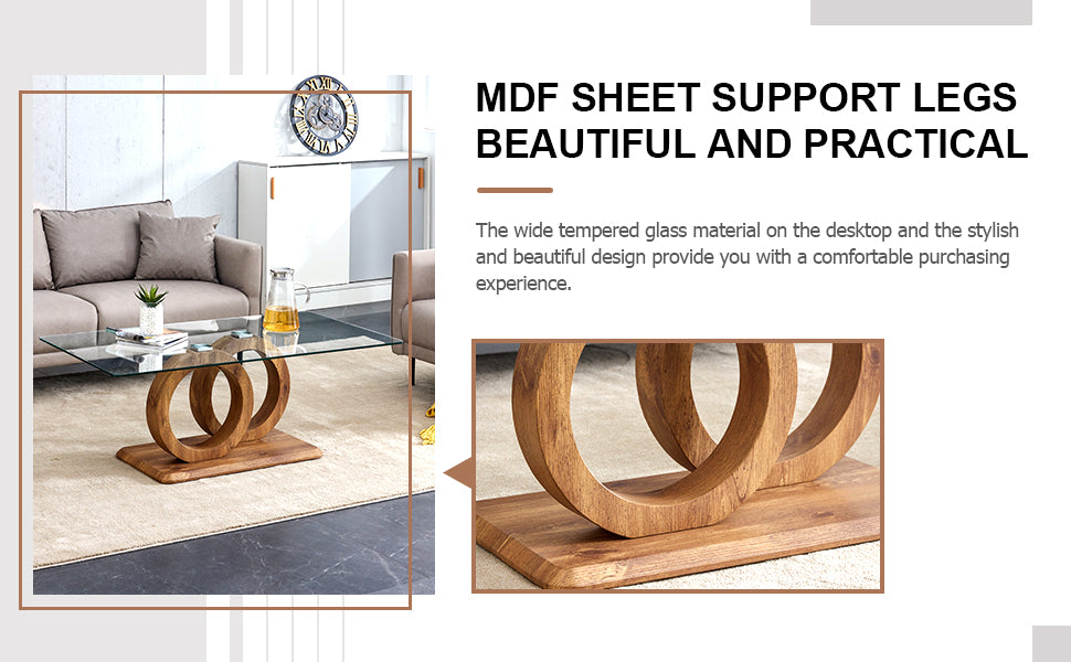 [variant:W3806P439658] Double-Ring Glass Coffee Table image 12