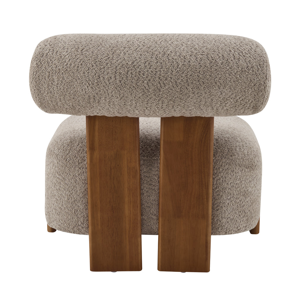 Modern Bouclé Lounge Chair — [variant:N913P495894R] Brown,Walnut image 10