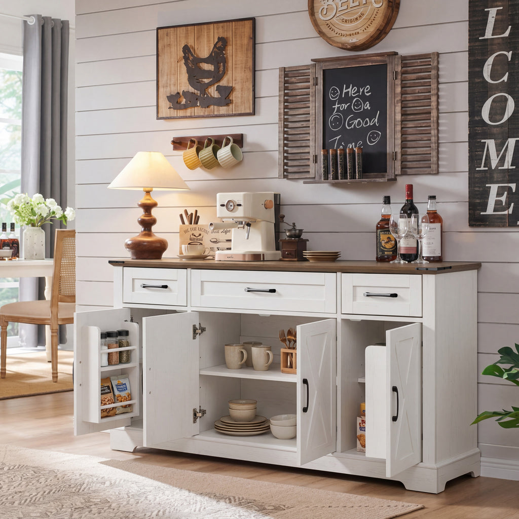 [variant:N853P444963W] 55-Inch Farmhouse Buffet Cabinet with Drawers image 22