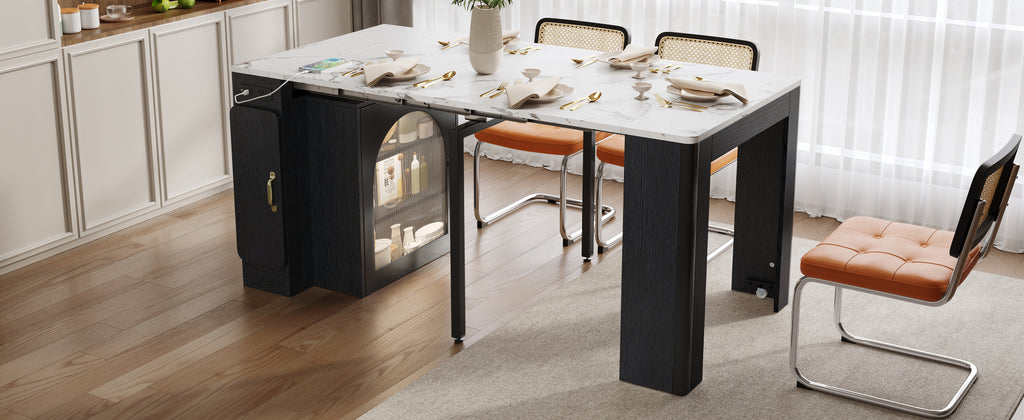 [variant:XW000024AAB-CA] Rolling Kitchen Island with Extendable Dining Table image 8