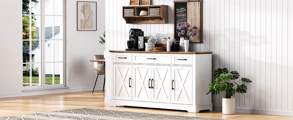 [variant:N853P444963W] 55-Inch Farmhouse Buffet Cabinet with Drawers image 11