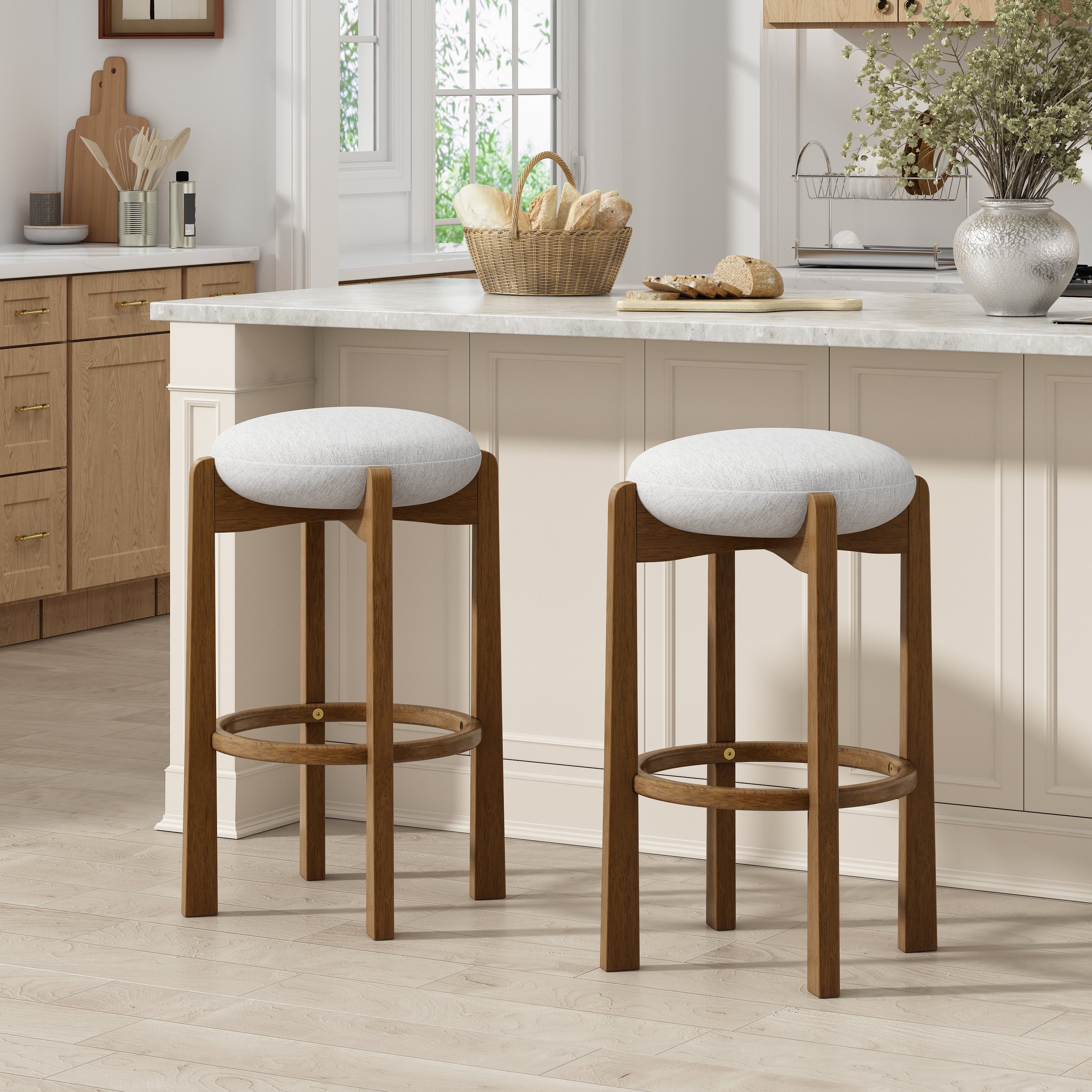 [variant:N897P443714D] Tara Upholstered Bar Stools – Set of 2 image 1
