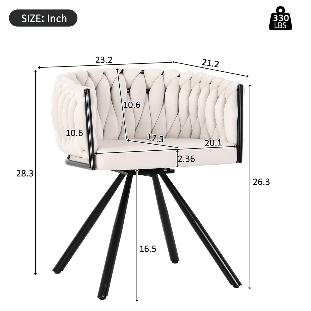 [variant:N859P374639B] Set of 2 Beige Velvet Dining Chairs image 11