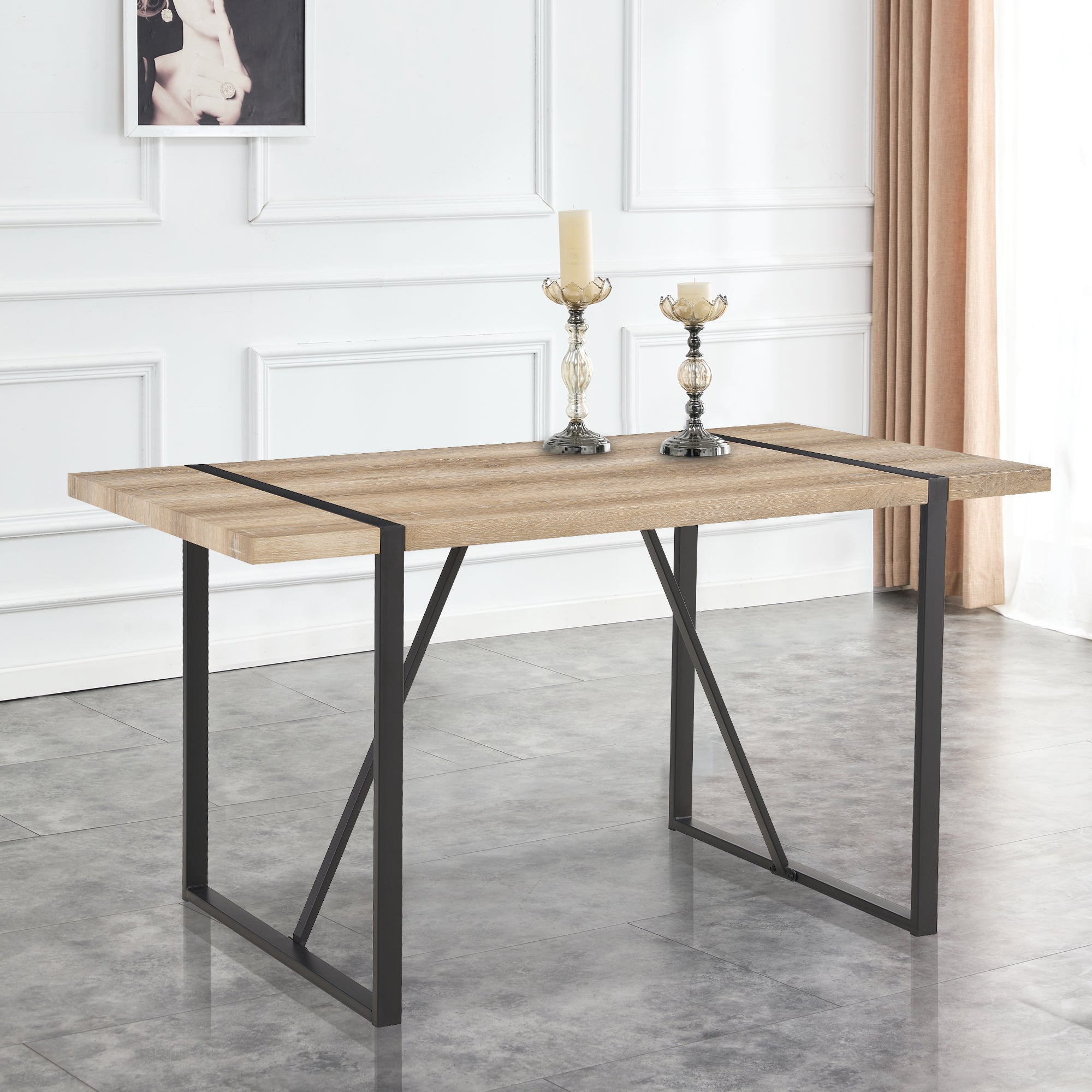 [variant:W3806P405273] Wood-Grain Dining Table – 55-Inch image 10