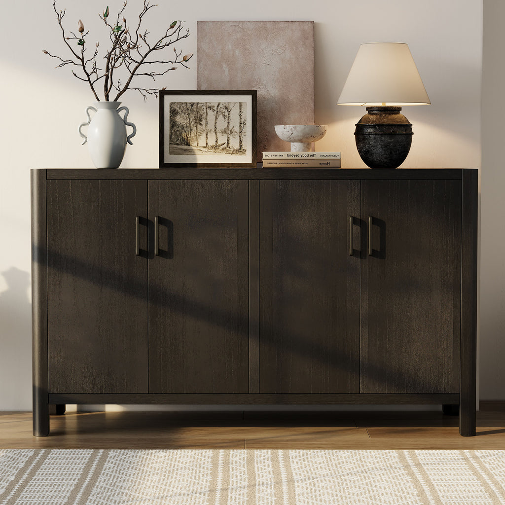 [variant:N851P415005B] Farmhouse 4-Door Storage Cabinet – Black image 1