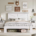 [variant:W5658P486971] Queen Platform Bed with Headboard & Footboard – White image 1