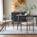 [variant:N872P280326H] Set of 2 Beige Upholstered Metal Dining Chairs image 1