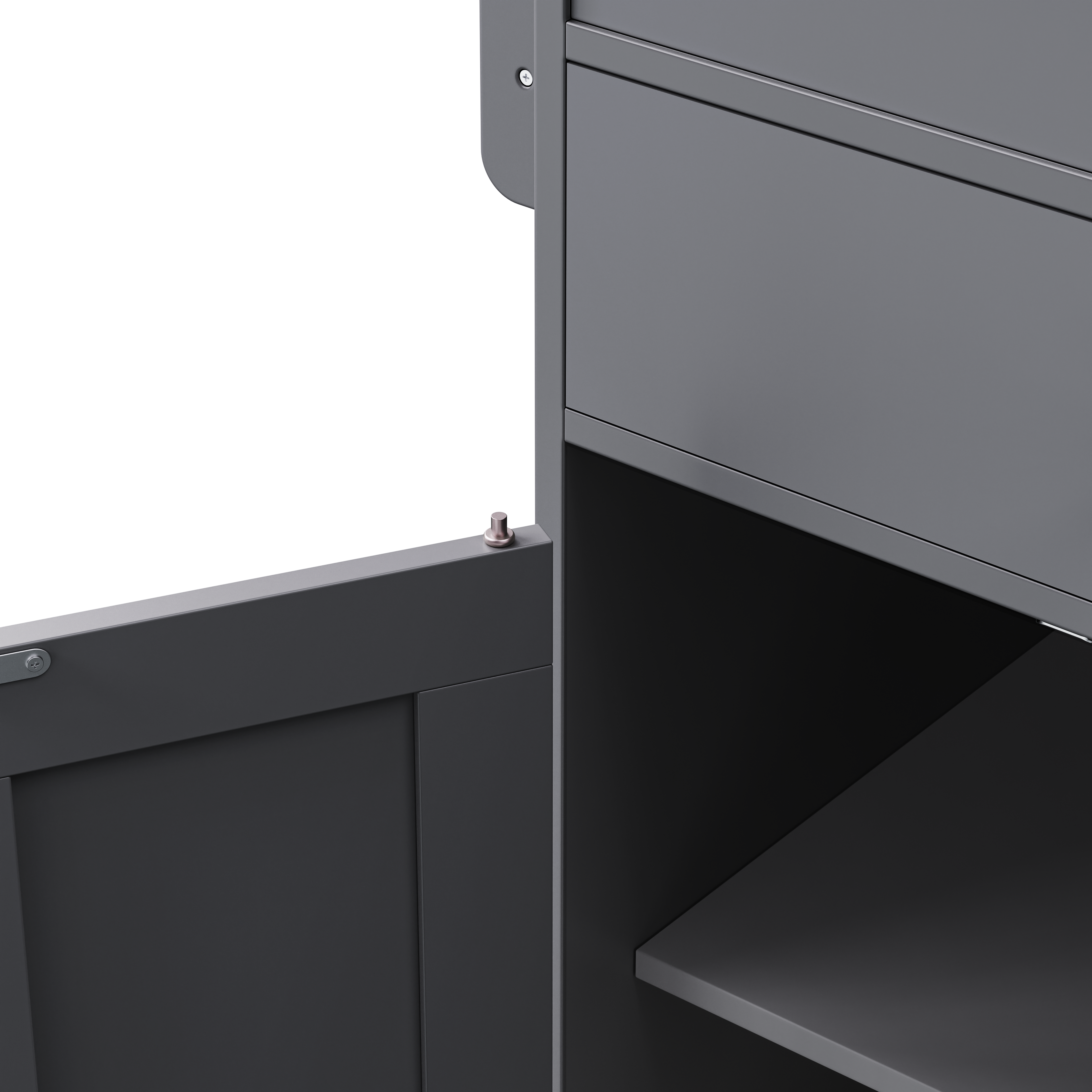 [variant:N853P386264G] Extendable Rolling Kitchen Island with Dining Table – Gray, 74.5-Inch image 10