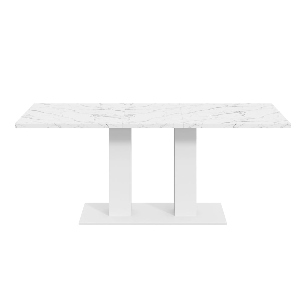 White Marble-Look Dining Table – 71-Inch — [variant:N859P472973W] White Marble image 10