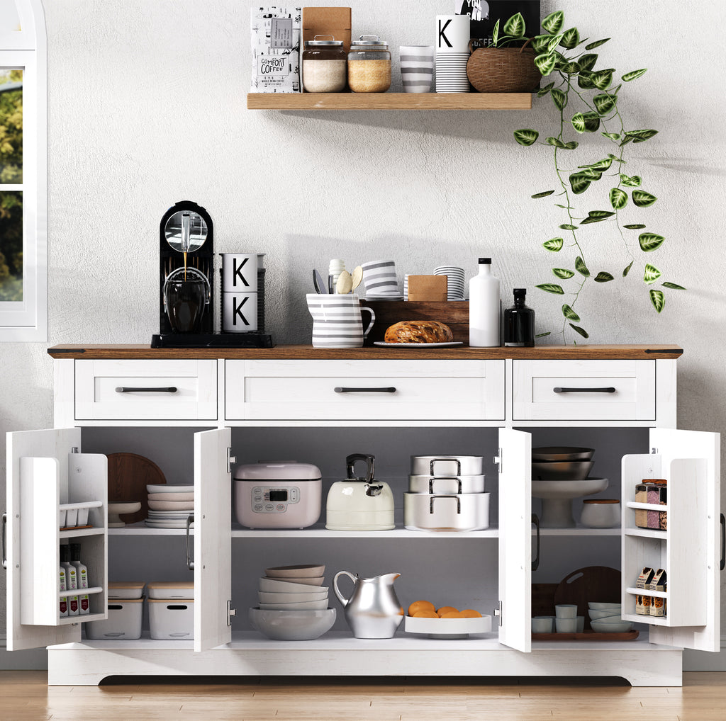 [variant:N853P444963W] 55-Inch Farmhouse Buffet Cabinet with Drawers image 9