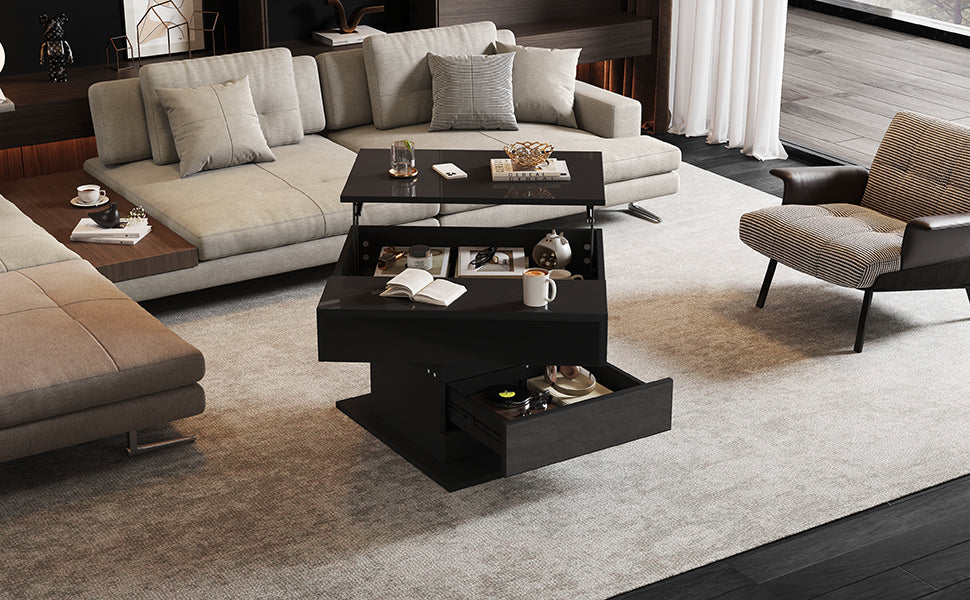 [variant:N892P423296B] Black 360° Rotating Lift-Top Coffee Table image 15