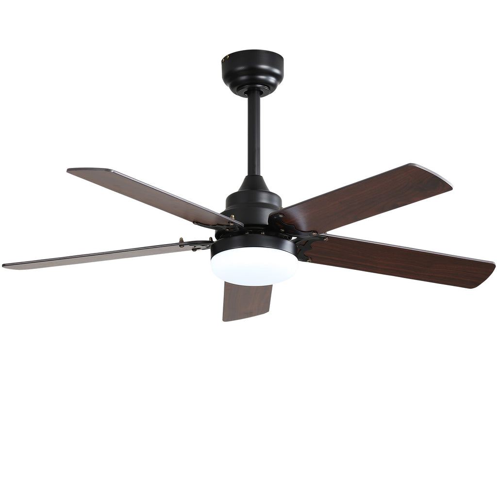 [variant:W5691P515283] Matte Black Ceiling Fan with Dimmable Light – 42-Inch image 1